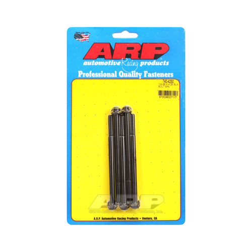 ARP Bolts, 12-Point Head, Chromoly Steel, Black Oxide, 1/4 in.-28 RH Thread, 4.250 in. UHL, Set of 5