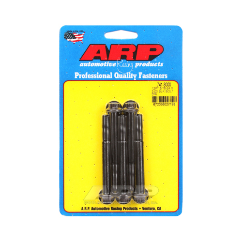 ARP Bolts, 12-Point Head, Chromoly Steel, Black Oxide, 5/16 in.-24 RH Thread, 3.000 in. UHL, Set of 5