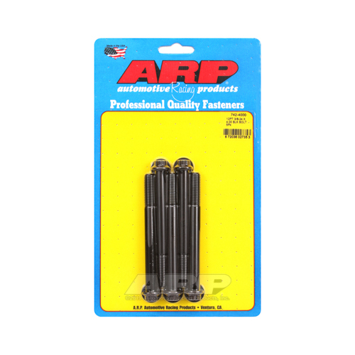 ARP Bolts, 12-Point Head, Chromoly Steel, Black Oxide, 3/8 in.-24 RH Thread, 4.000 in. UHL, Set of 5