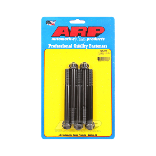 ARP Bolts, 12-Point Head, Chromoly Steel, Black Oxide, 7/16 in.-20 RH Thread, 4.250 in. UHL, Set of 5