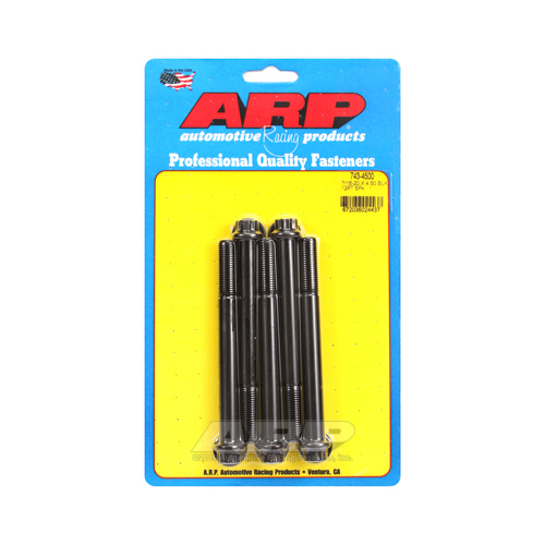 ARP Bolts, 12-Point Head, Chromoly Steel, Black Oxide, 7/16 in.-20 RH Thread, 4.500 in. UHL, Set of 5