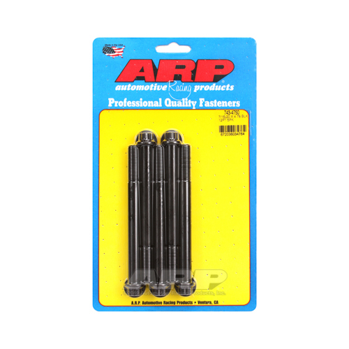 ARP Bolts, 12-Point Head, Chromoly Steel, Black Oxide, 7/16 in.-20 RH Thread, 4.750 in. UHL, Set of 5