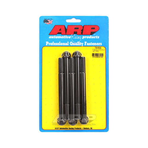 ARP Bolts, 12-Point Head, Chromoly Steel, Black Oxide, 7/16 in.-20 RH Thread, 5.000 in. UHL, Set of 5