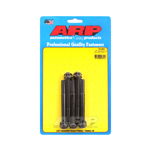 ARP Bolts, 12-Point Head, Chromoly Steel, Black Oxide, 3/8 in.-24 RH Thread, 3.500 in. UHL, Set of 5