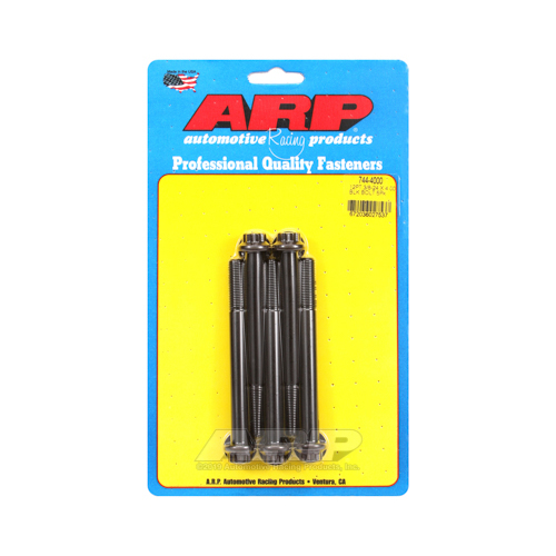 ARP Bolts, 12-Point Head, Chromoly Steel, Black Oxide, 3/8 in.-24 RH Thread, 4.000 in. UHL, Set of 5