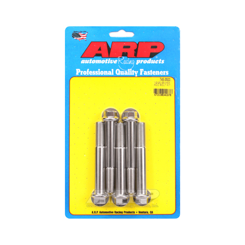 ARP Bolts, Stainless Steel 300, Polished, Hex Head, 1/2-20 in. Thread, 3.50 in. UHL, Set of 5