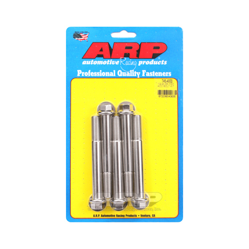ARP Bolts, Stainless Steel 300, Polished, Hex Head, 1/2-20 in. Thread, 4.00 in. UHL, Set of 5