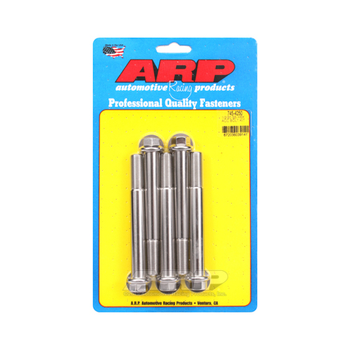 ARP Bolts, Stainless Steel 300, Polished, Hex Head, 1/2-20 in. Thread, 4.25 in. UHL, Set of 5