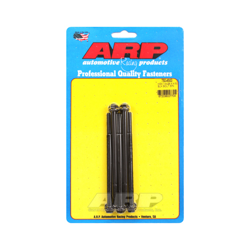 ARP Bolts, Hex Head, Chromoly Steel, Black Oxide, 1/4 in.-28 RH Thread, 4.500 in. UHL, Set of 5