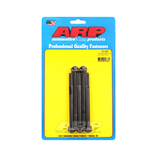 ARP Bolts, Hex Head, Chromoly Steel, Black Oxide, 5/16-24 in. RH Thread, 4.250 in. UHL, Set of 5
