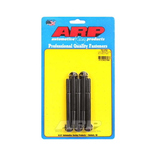 ARP Bolts, Hex Head, Chromoly Steel, Black Oxide, 3/8-24 in. RH Thread, 3.750 in. UHL, Set of 5