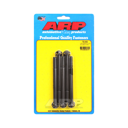 ARP Bolts, Hex Head, Chromoly Steel, Black Oxide, 3/8-24 in. RH Thread, 4.500 in. UHL, Set of 5