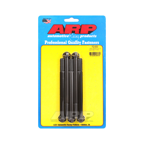 ARP Bolts, Hex Head, Chromoly Steel, Black Oxide, 3/8-24 in. RH Thread, 5.000 in. UHL, Set of 5