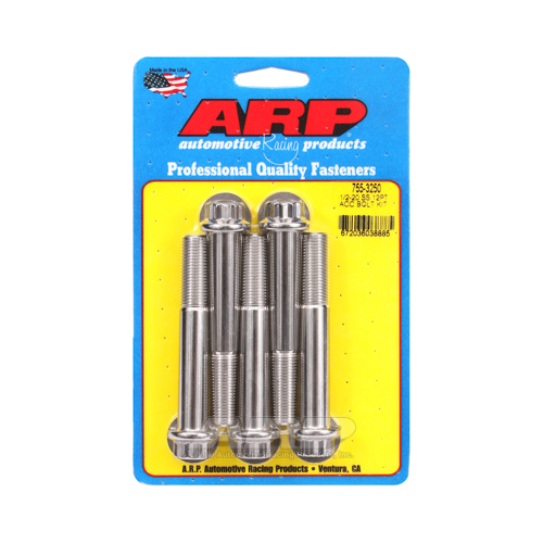 ARP Bolts, Stainless Steel 300, Polished, 12-Point Head, 1/2-20 in. Thread, 3.25 in. UHL, Set of 5