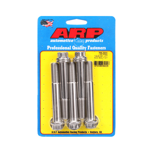 ARP Bolts, Stainless Steel 300, Polished, 12-Point Head, 1/2-20 in. Thread, 3.50 in. UHL, Set of 5