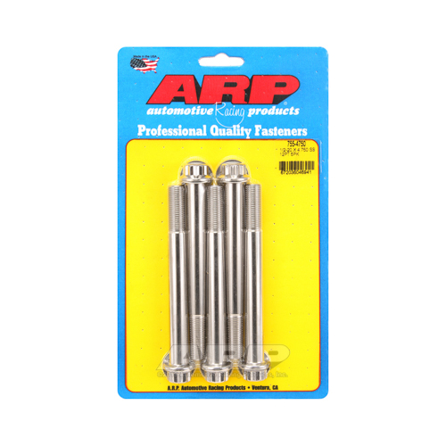ARP Bolts, Stainless Steel 300, Polished, 12-Point Head, 1/2-20 in. Thread, 4.75 in. UHL, Set of 5