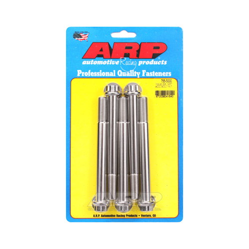 ARP Bolts, Stainless Steel 300, Polished, 12-Point Head, 1/2-20 in. Thread, 5.00 in. UHL, Set of 5