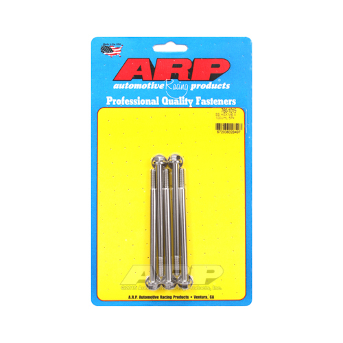 ARP Bolts, Hex Head, Stainless 300, Polished, 6mm x 1.00 RH Thread, 100mm UHL, Set of 5