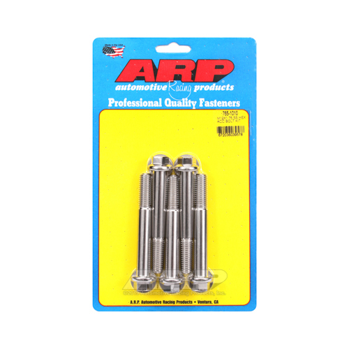 ARP Bolts, Stainless Steel 300, Polished, Hex Head, 12mm x 1.75 Thread, 90mm UHL, Set of 5
