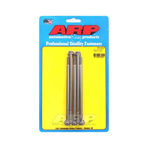ARP Bolts, 12-Point Head, Stainless 300, Polished, 6mm x 1.00 RH Thread, 135mm UHL, Set of 5