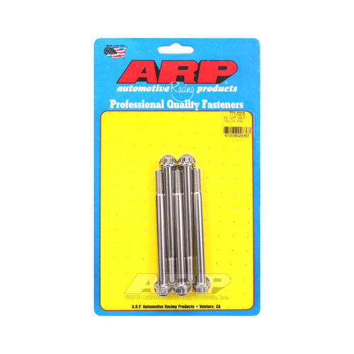 ARP Bolts, 12-Point Head, Stainless 300, Polished, 8mm x 1.25 RH Thread, 100mm UHL, Set of 5