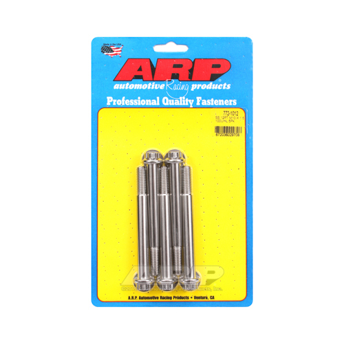ARP Bolts, 12-Point Head, Stainless 300, Polished, 10mm x 1.5 RH Thread, 100mm UHL, Set of 5
