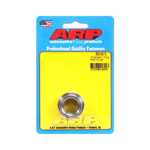 ARP Fitting, Bung, Weld-In, Female O-ring 8 AN, Steel, Each