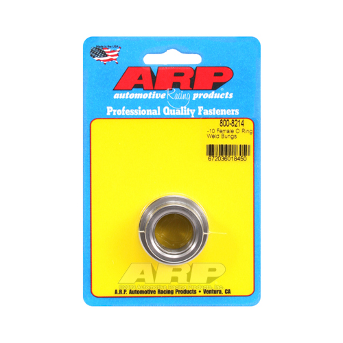 ARP Fitting, Bung, Weld-In, Female O-ring 10 AN, Steel, Each