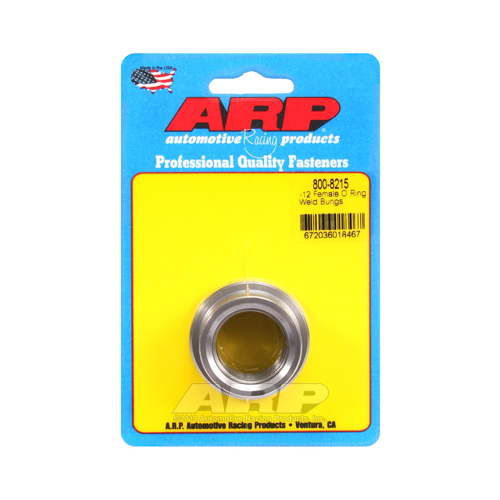 ARP Fitting, Bung, Weld-In, Female O-ring 12 AN, Steel, Each
