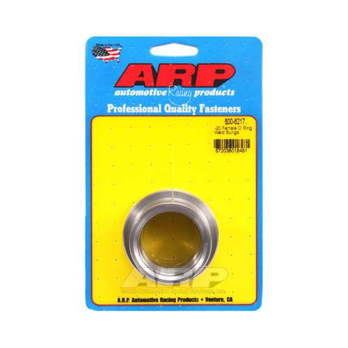 ARP Fitting, Bung, Weld-In, Female O-ring -20 AN, Steel, Each