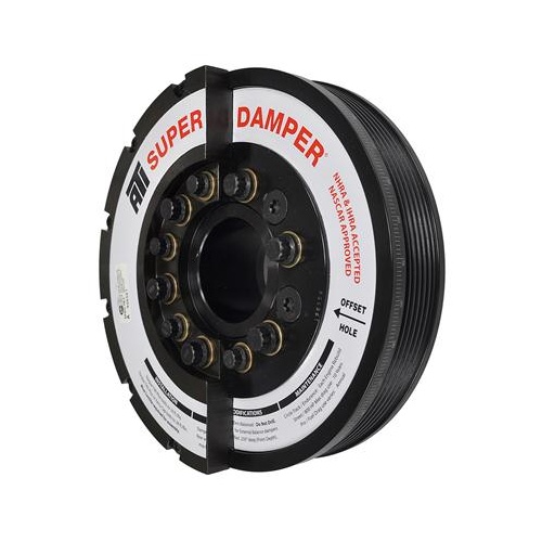 ATI Performance Products Harmonic Balancer, Super Damper, 7.425 In. Dia, Steel, 6 Groove, Duramax, 01-05, Lb7 & Lly, External Balance, 3RG, Diesel, E