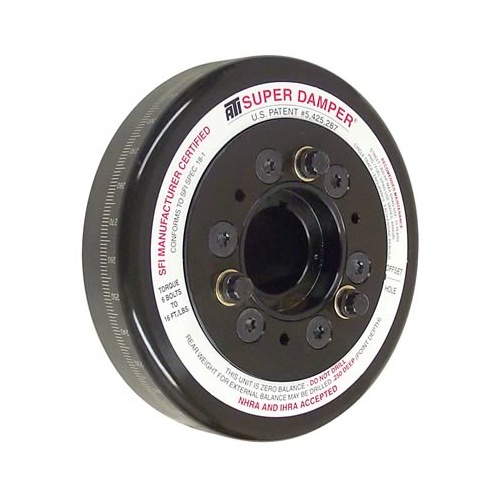 ATI Performance Products Harmonic Balancer, Super Damper, 6.325 In. Dia, Aluminium, For Ford SB & 6 Cyl, For Chevrolet Front, 3 In Long, C Timing, Al