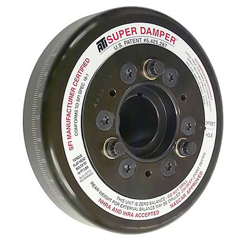 ATI Performance Products Harmonic Balancer, Super Damper, 7.074 In. Dia, Aluminium, For Ford SB & 6 Cyl, 4 Bolt OEM, 3.35 In Long, C Timing, 3RG , Ea