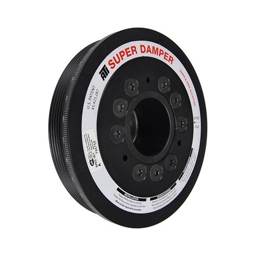 ATI Performance Products Harmonic Balancer, Super Damper, 6.78 In. Dia, Aluminium, 6 Groove, For Mitsubishi Evo 8, 4G63, w/ Integral Lower Cam Drive