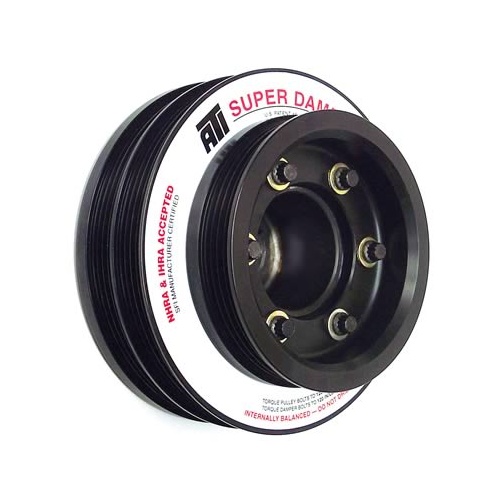 ATI Performance Products Harmonic Balancer, Super Damper, 5.67 In. Dia, Aluminium, (2) 4 Groove, For Nissan Rb26, R32 Only, 1-Pc, w/Power Steering Pu