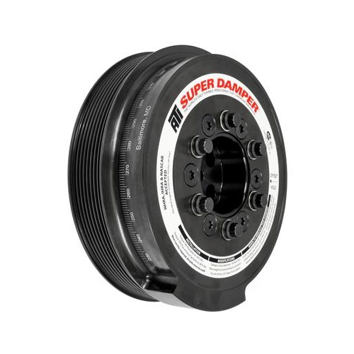 ATI Performance Products Harmonic Balancer, Super Damper, 7.95 In. Dia, Steel, 8 Groove, For Ford 6.0, Powerstroke, 03-07, External Balance, 3RG, Die