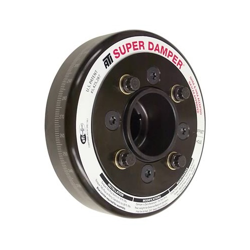 ATI Performance Products Harmonic Balancer, Super Damper, 6.325 In. Dia, Aluminium, For Ford SB & 6 Cyl, 4 Bolt OEM, 4 In Long, C Timing, 3RG, Each