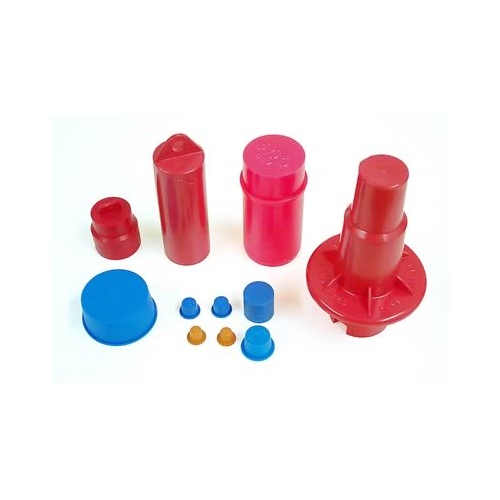 ATI Performance Products Transmission Plugs, Dust Covers, Tailshaft Position, Plastic, Red, GM, Powerglide, TH350, TH400, Set of 11