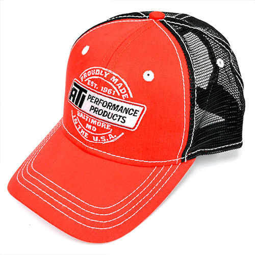 ATI Performance Products Hat, Made In The Usa, Red Cotton/Black Mesh Back