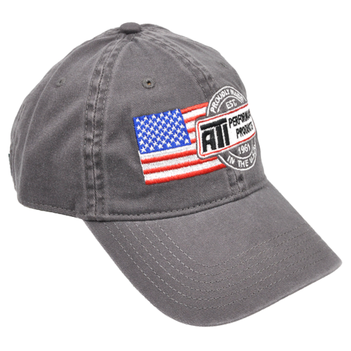 ATI Performance Products Hat, Legacy Flag/Usa Logo, Grey Cotton