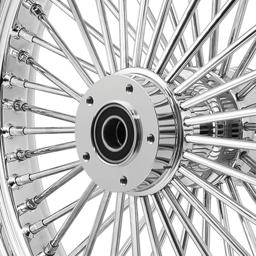 Attitude Inc Wheel, Front, MaxSpoke, Chrome/Chrome Harley-Davidson , 23 in.X 3.5 in. Dual Disc 3/4'' Axle, Each