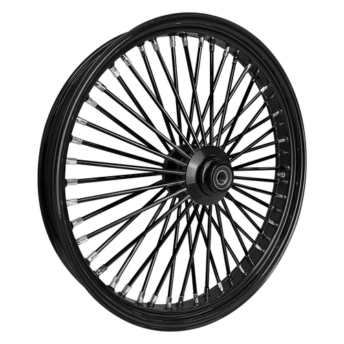 Attitude Inc Wheel, Front, MaxSpoke, Black/Black, For Harley-Davidson , 21 x 2.15 in, Single Disc, 3/4'' Axle, Each