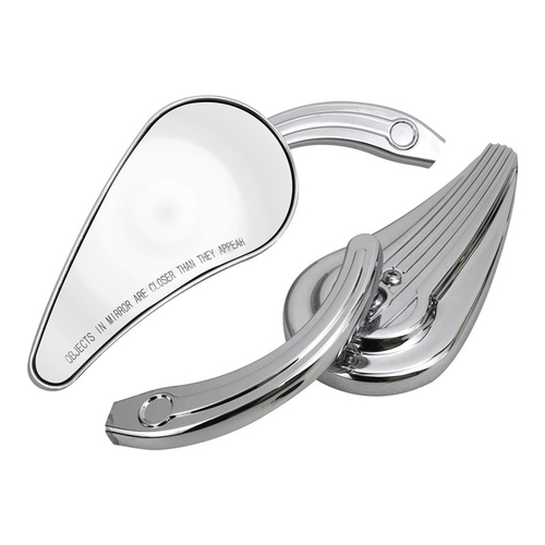 Attitude Inc Curvado Rear View Mirror Set, Chrome, For Harley Custom, Set