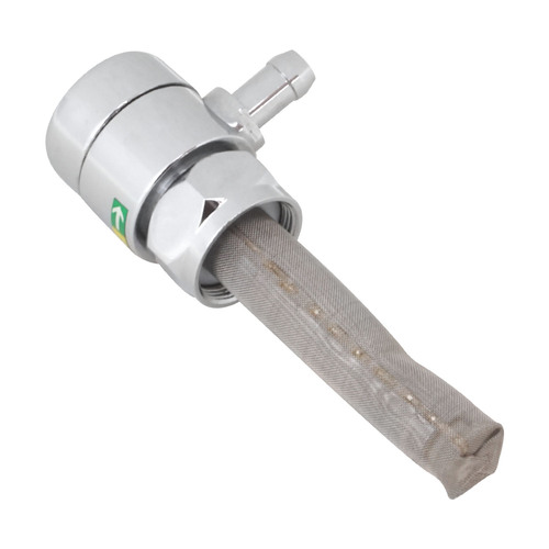 Attitude Inc, Universal Fuel Valve High Flow, Chrome , Petcock, 5/16'' Hose End, For Harley, Each