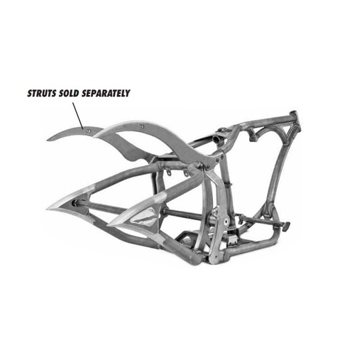 Kraftec Frame, Curved Dagger, Softail Style 300-330 SDT, 1-1/2 in. 38 deg. Rake 2 in. Stretch 5 in. BBS, Each