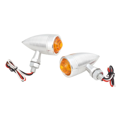 Attitude Inc Turn Signal Indicator , Bee Hive Design , Polished, Billet Aluminium For Harley Customs , Set