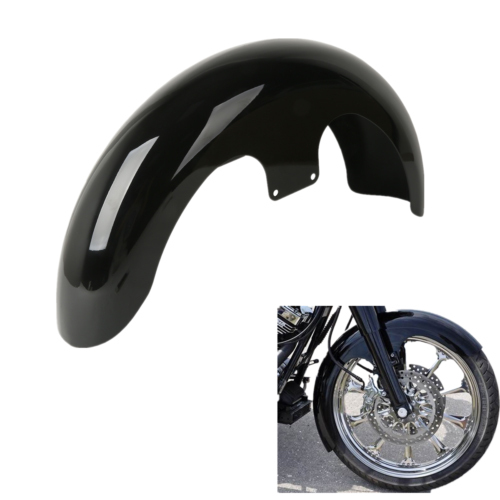 Attitude Inc Front Fender, Heavy Duty Steel, Black, Paintable, Suit Harley Custom, 21'' Wrap Around Design, Long Boy