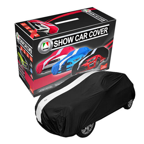 Autotechnica Car Cover - Indoor Show Cover Small Size Black Cover With Side Security Straps 4M