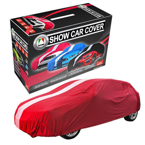Autotechnica Car Cover - Indoor Show Cover Medium Size Red Cover With Side Security Straps. 4.4 M St