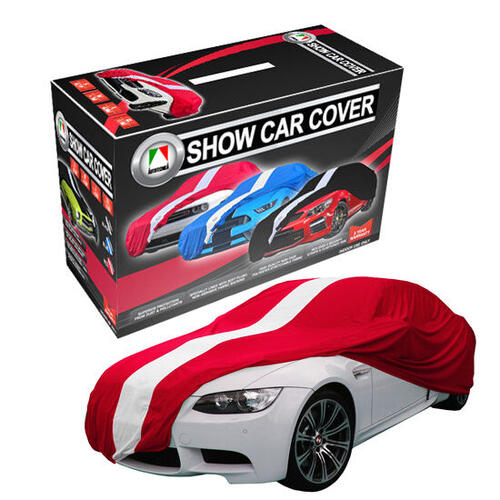 Autotechnica Car Cover - Indoor Show Cover Large Size Red Cover With Side Security Straps. 4.8M Stra